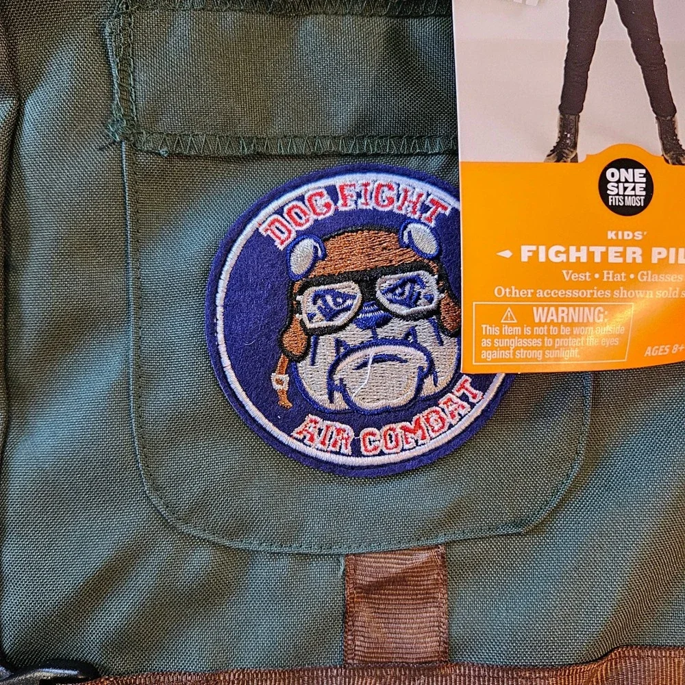 Kids Fighter Pilot Costume Vest Hat Sunglasses Top‎ Squadron Dogfight Air Combat